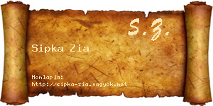 Sipka Zia névjegykártya